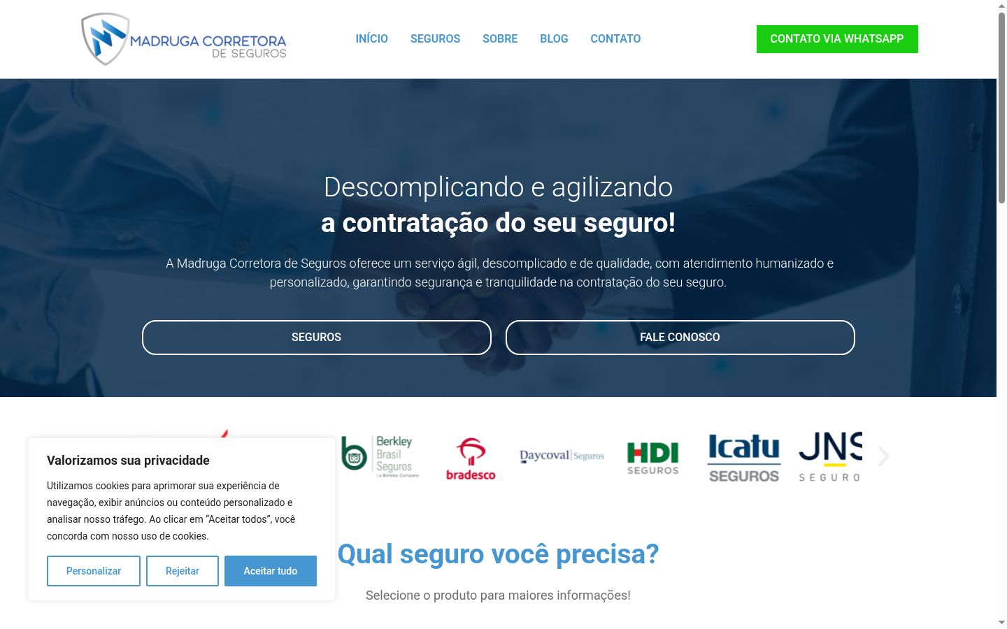 Screenshot of the consent banner shown before any interaction