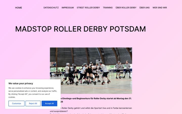 Screenshot of madstop-rollerderby.de