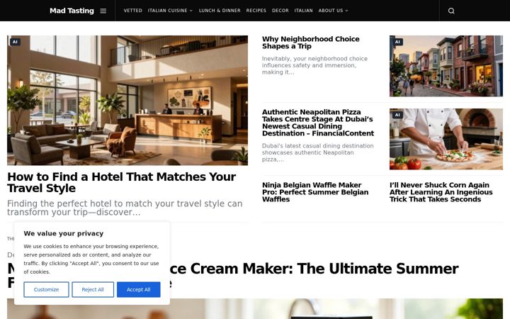 Screenshot of madtasting.com