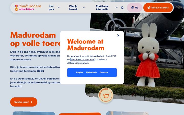 Screenshot of madurodam.nl
