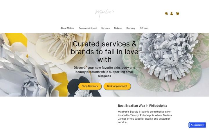 Screenshot of maebeesbeauty.com