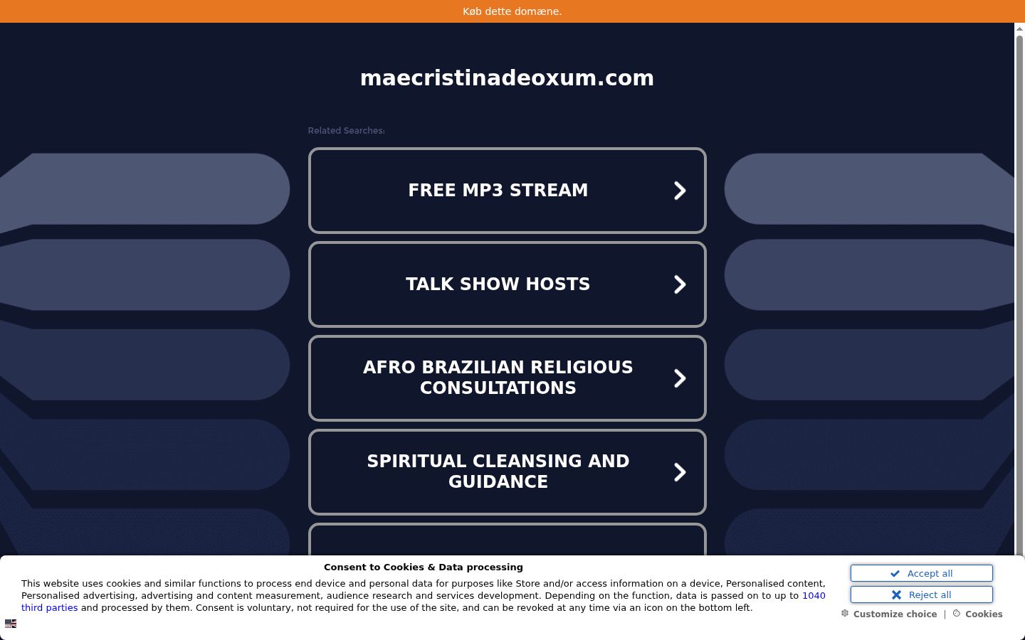 Screenshot del banner di consenso mostrato prima di qualsiasi interazione