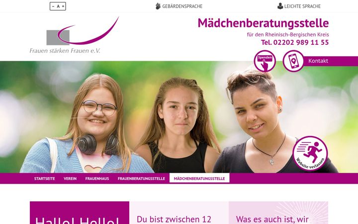 Screenshot of maedchenberatung-bgl.de