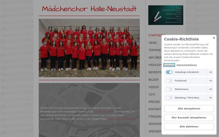 Screenshot of maedchenchor-halle-neustadt.de
