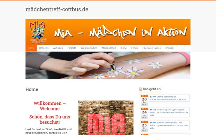 Screenshot of maedchentreff-cottbus.de