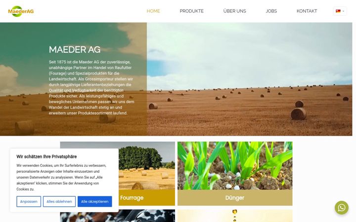 Screenshot of maeder-agrar.ch
