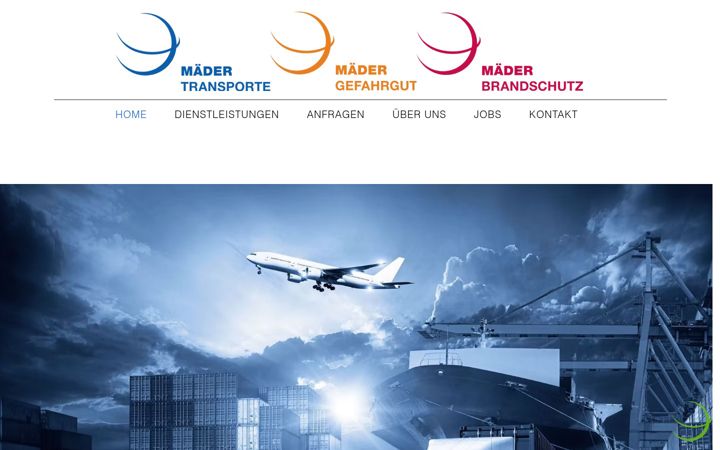 Screenshot of maedertransporte.ch