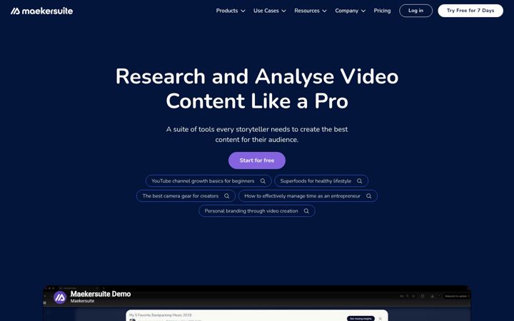 Screenshot of maekersuite.com