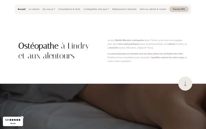 Screenshot of maelle-monard-osteopathe.fr