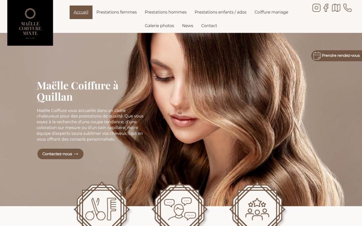 Screenshot of maellecoiffuremixte.fr