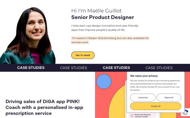 Screenshot of maelleguillot.com