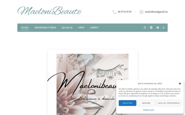 Screenshot of maeloni-beaute.fr
