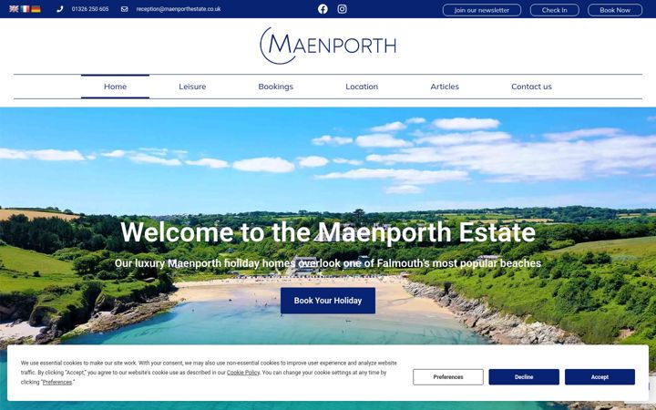 Screenshot of maenporthestate.com