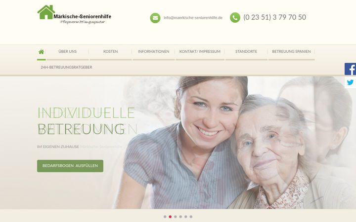 Screenshot of maerkische-seniorenhilfe.de