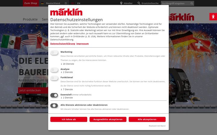 Screenshot of maerklin.de