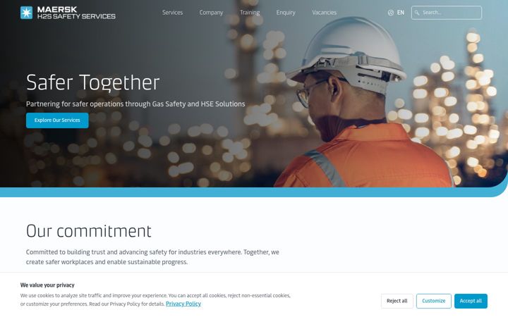 Screenshot of maerskh2s.com