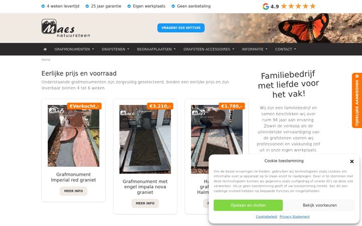 Screenshot of maesnatuursteen.nl