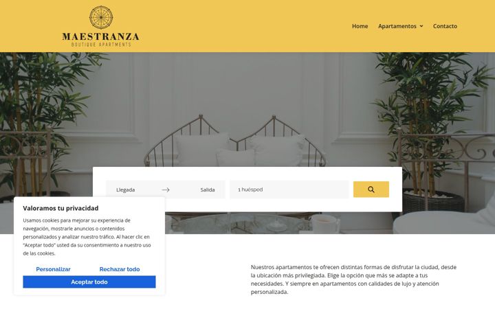Screenshot of maestranzaapartments.com