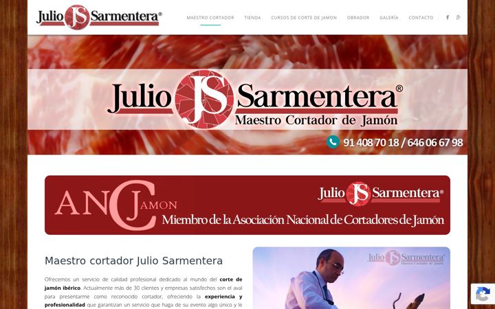 Screenshot of maestrocortadordejamon.es