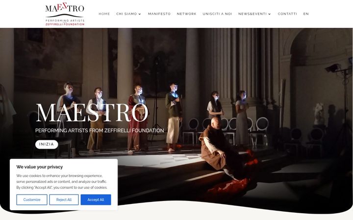 Screenshot of maestroperformingarts.com