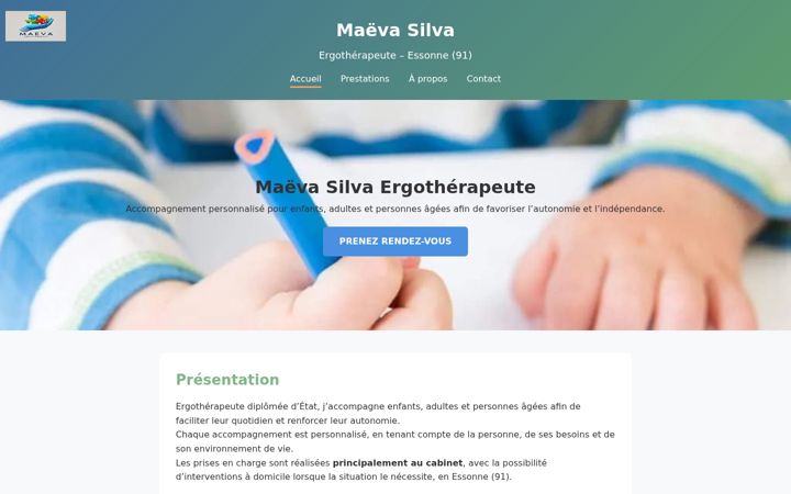 Screenshot of maeva-ergotherapeute91.fr
