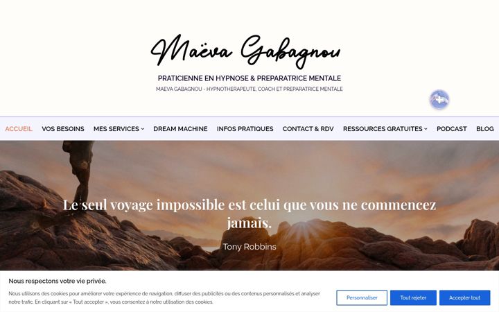 Screenshot of maeva-gabagnou.fr