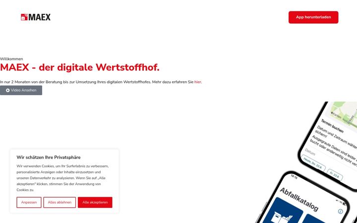 Screenshot of maex-app.de
