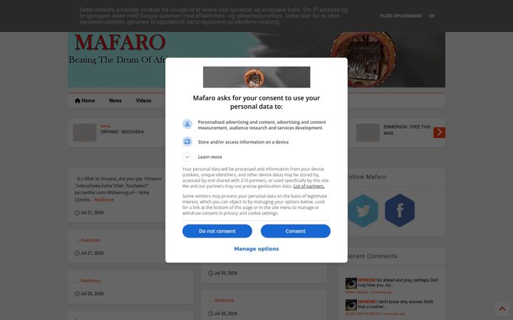 Екранна снимка на mafaro.co.uk