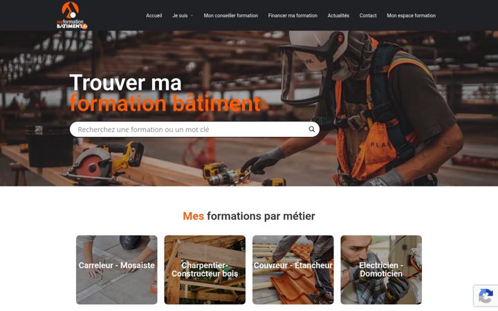 Screenshot of maformationbatiment.fr