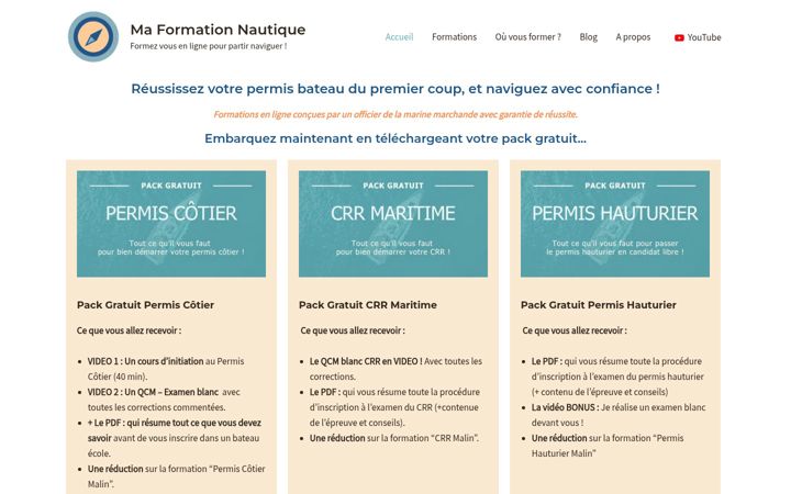 Screenshot of maformationnautique.fr