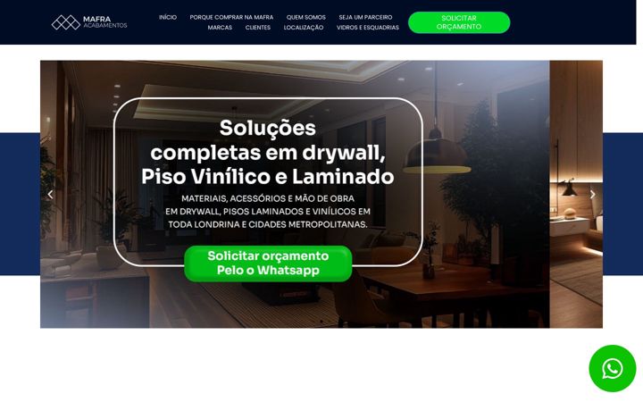 Screenshot of mafraacabamentos.com.br