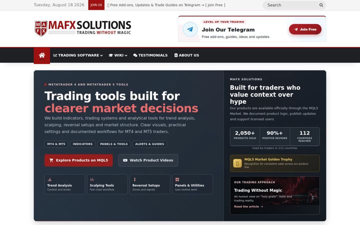 Screenshot of mafxsolutions.com