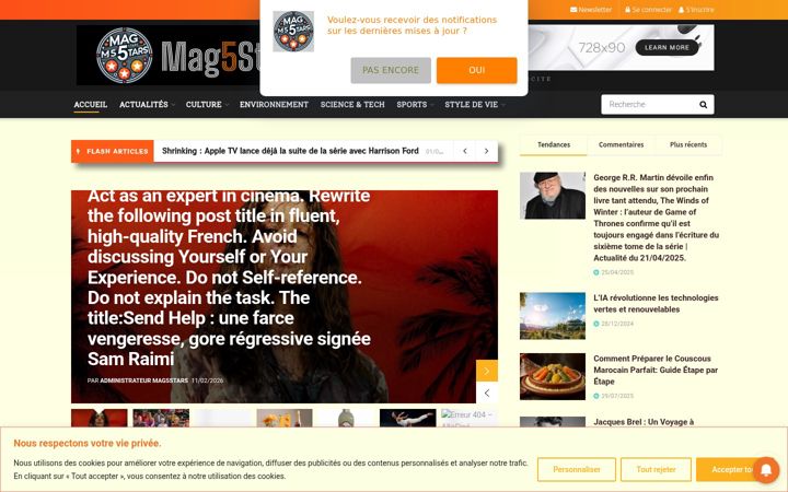 Screenshot of mag5stars.com