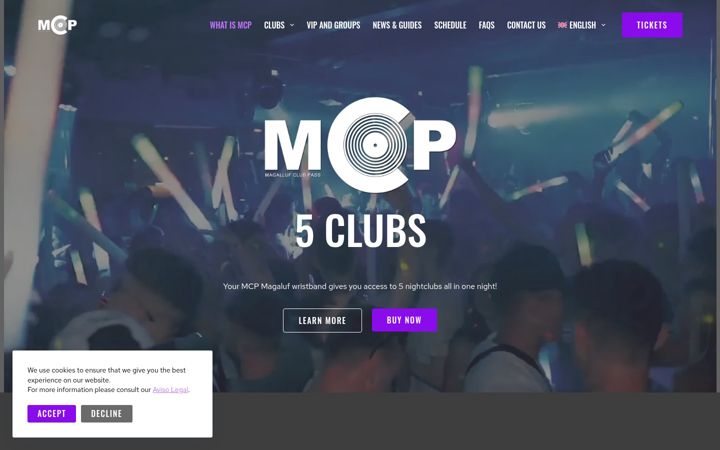 Screenshot of magallufclubpass.com