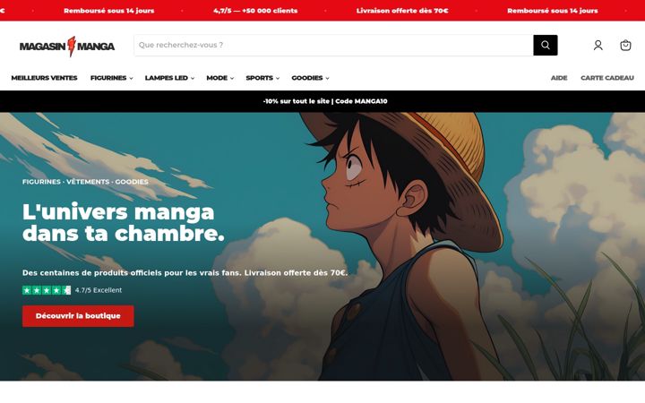 Screenshot of magasinmanga.fr
