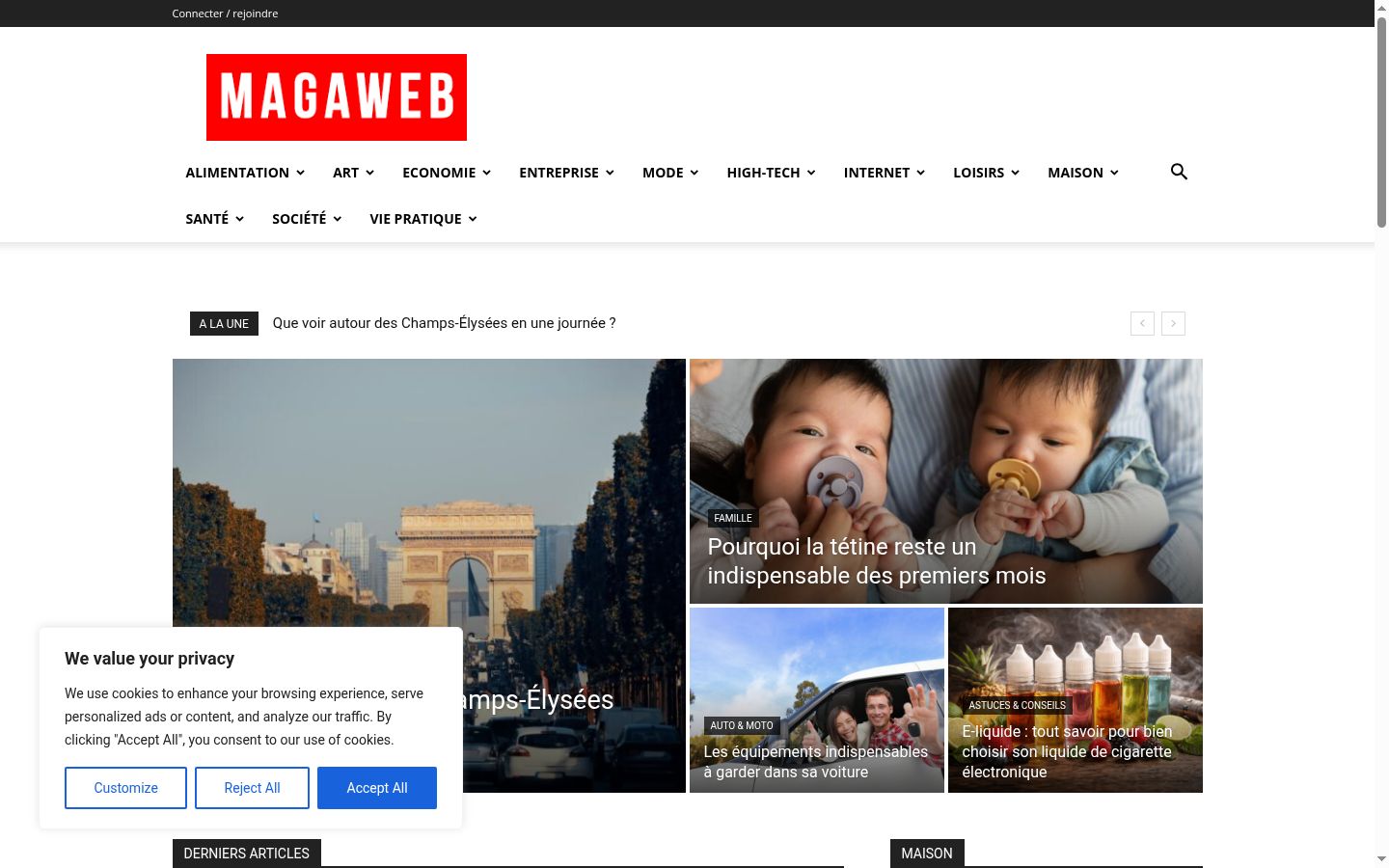 Screenshot des Einwilligungsbanners vor jeglicher Interaktion