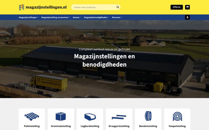 Screenshot of magazijnstellingen.nl