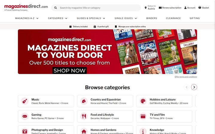 Screenshot του magazinesdirect.com