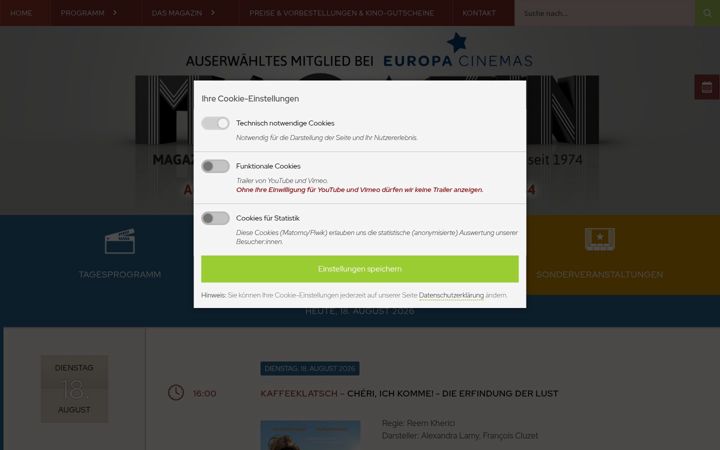Screenshot of magazinfilmkunst.de
