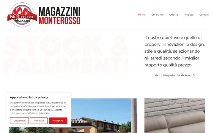 Screenshot of magazzinimonterosso.it