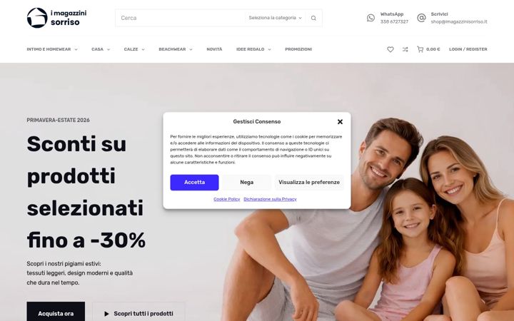 Screenshot of magazzinisorriso.it