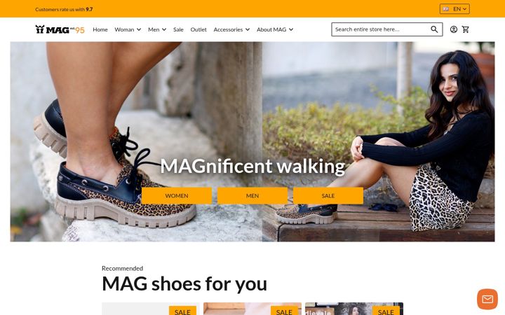Screenshot of magcreativefootwear.com