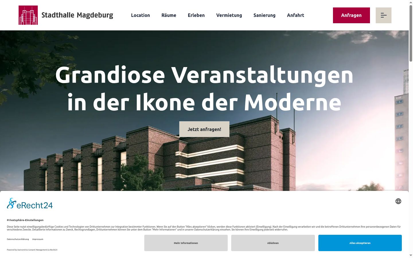 Screenshot del banner di consenso mostrato prima di qualsiasi interazione
