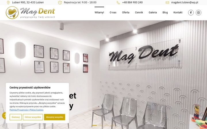 Screenshot of magdent-lubien.pl