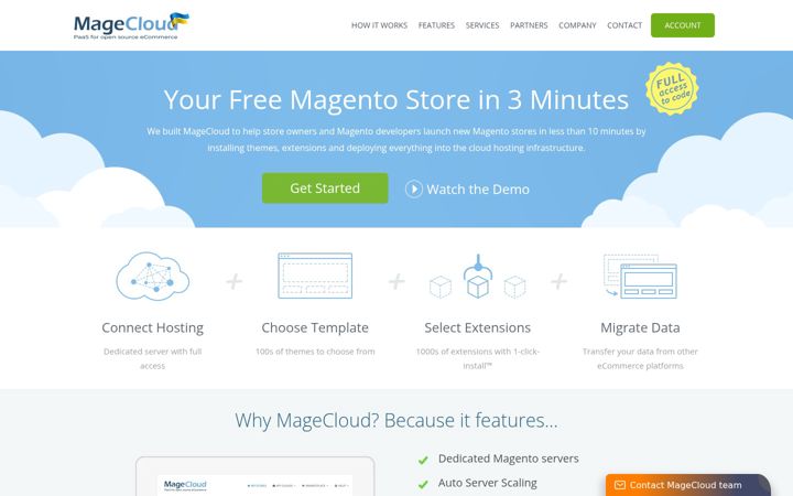 Screenshot of magecloud.net