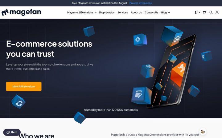 Screenshot of magefan.com