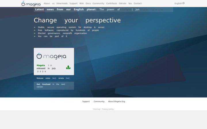 Екранна снимка на mageia.org
