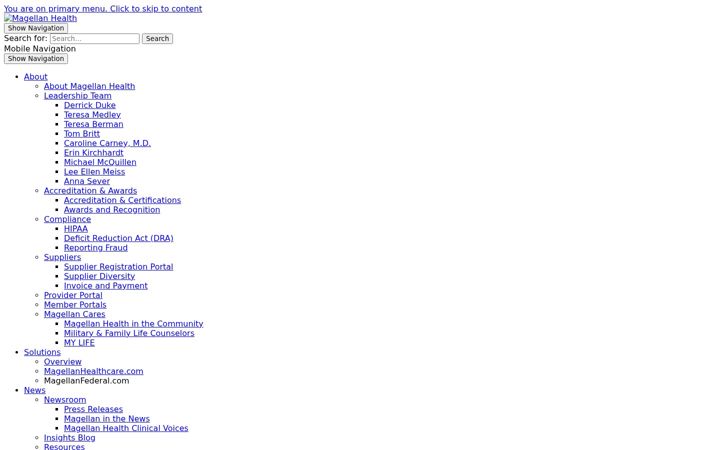 Screenshot of magellanhealth.com
