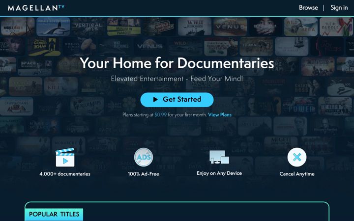Screenshot of magellantv.com