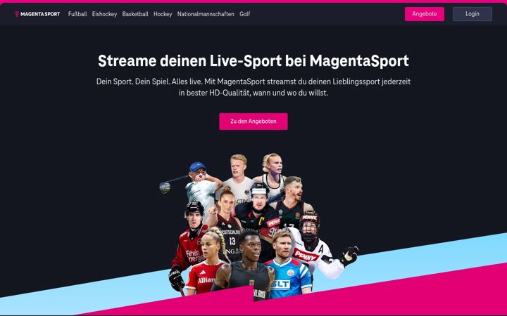 Screenshot of magentasport.de